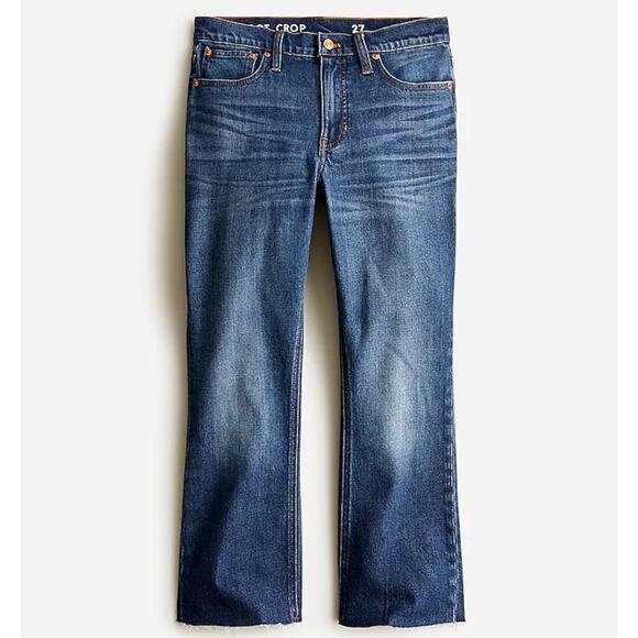 NWT J.Crew 9” Billie Demi Bootcut Crop Mid Rise Jean Size 23 In Lantern Wash - Picture 1 of 6
